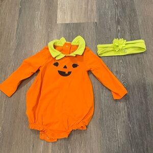 6-9 Month Pumpkin Outfit with Bow